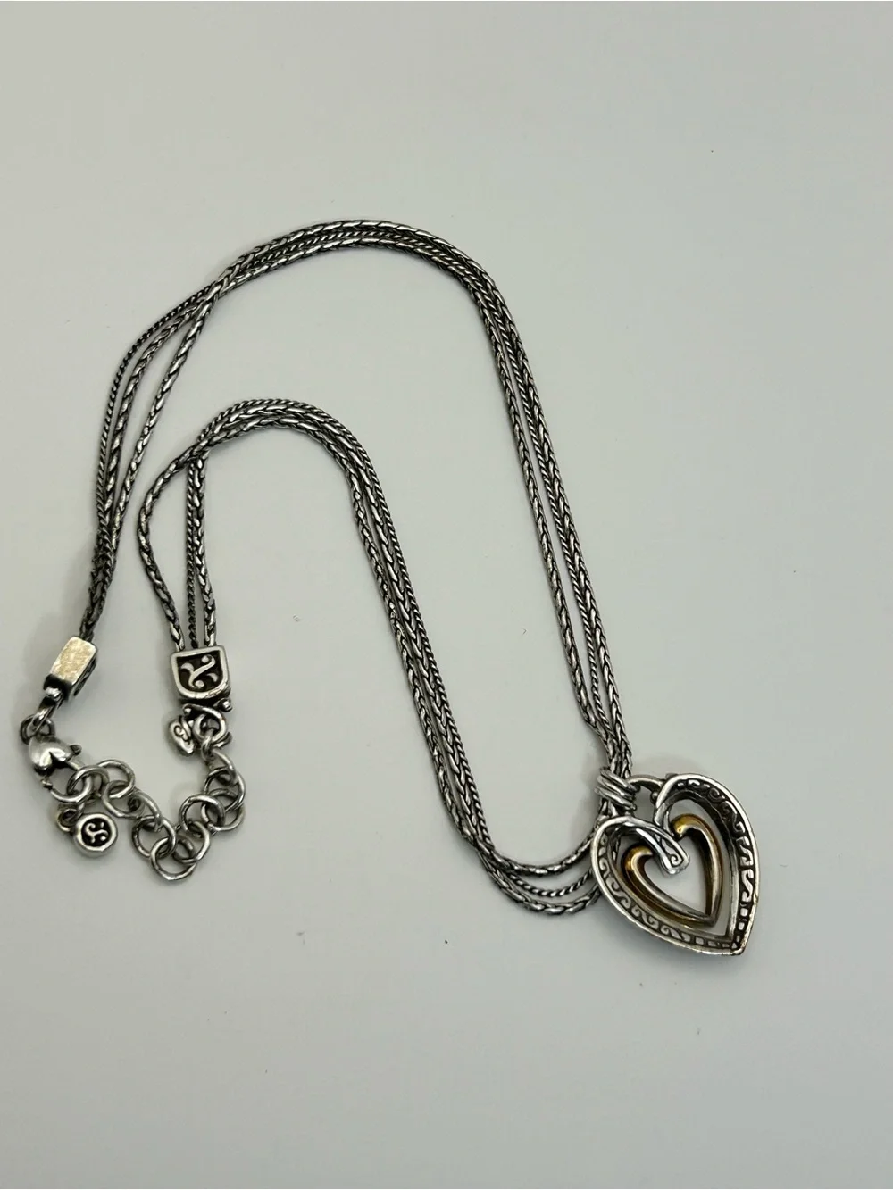 Brighton Ellington Heart Pendant Necklace Silver Plated 18